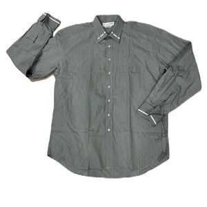 Francesco Ridolfi Mens Dress Shirt 17 L PinStriped French Cuff Premium Fabric